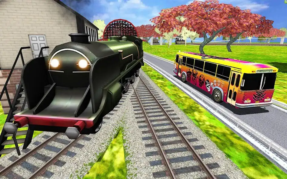Play Mercedes Bus vs Train Racing : Bullet train Race as an online game Mercedes Bus vs Train Racing : Bullet train Race with UptoPlay