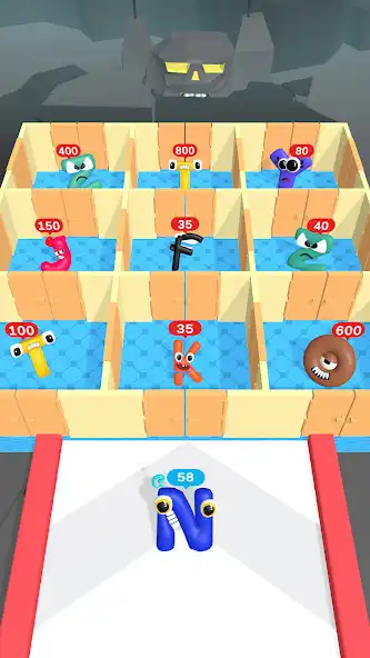 Play Merge alphabet run - Maze room as an online game Merge alphabet run - Maze room with UptoPlay