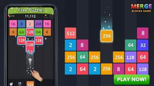 Play Merge block-2048 puzzle game  and enjoy Merge block-2048 puzzle game with UptoPlay