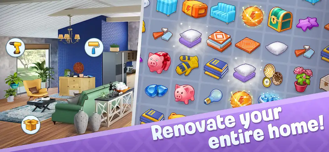 Play Merge Design: Home Restoration as an online game Merge Design: Home Restoration with UptoPlay