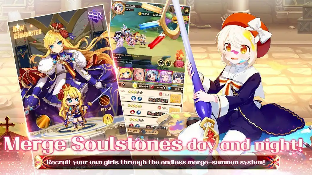 Play Merge Girls : Idle RPG as an online game Merge Girls : Idle RPG with UptoPlay