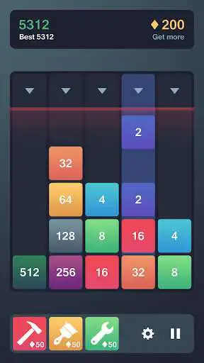 Play Mergetris - 2048 Dropping Block Puzzle  and enjoy Mergetris - 2048 Dropping Block Puzzle with UptoPlay