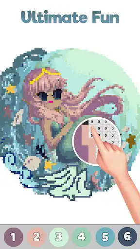 Play Mermaid Color by Number - Pixel Art, Painting Book as an online game Mermaid Color by Number - Pixel Art, Painting Book with UptoPlay