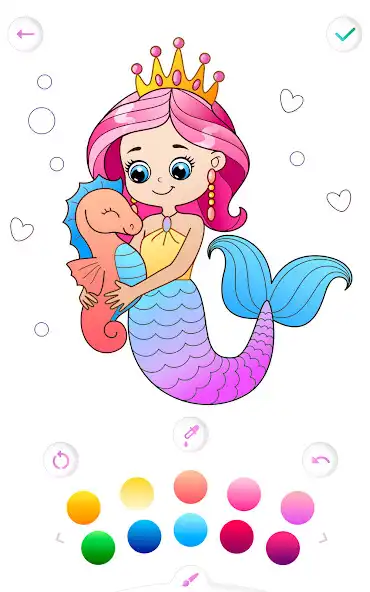 Play Mermaid coloring book gradient as an online game Mermaid coloring book gradient with UptoPlay