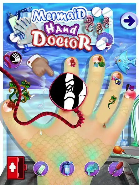 Play Mermaid Hand Doctor Adventure as an online game Mermaid Hand Doctor Adventure with UptoPlay
