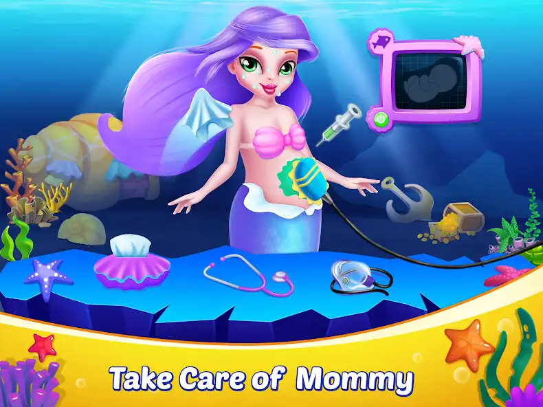 Play Mermaid Mom  Baby Care Game as an online game Mermaid Mom  Baby Care Game with UptoPlay