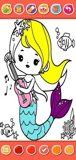 Play Mermaid Princess coloring book as an online game Mermaid Princess coloring book with UptoPlay