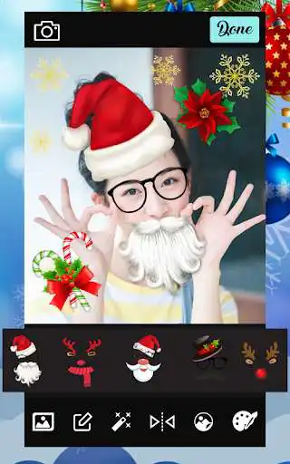 Play Merry Christmas Editor Face Camera as an online game Merry Christmas Editor Face Camera with UptoPlay