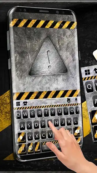 Play Metal Warning Line Keyboard Theme as an online game Metal Warning Line Keyboard Theme with UptoPlay