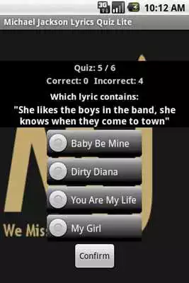 Play Michael Jackson Lyrics Quiz