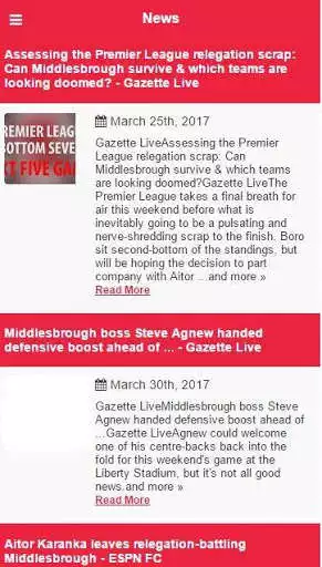 Play Middlesbrough Football News