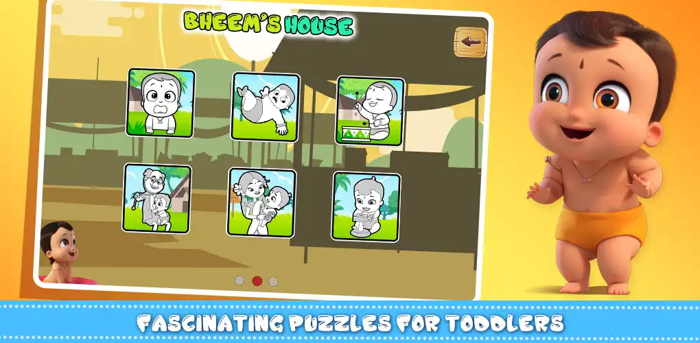 Play Mighty Little Bheem Color and Puzzles Game as an online game Mighty Little Bheem Color and Puzzles Game with UptoPlay