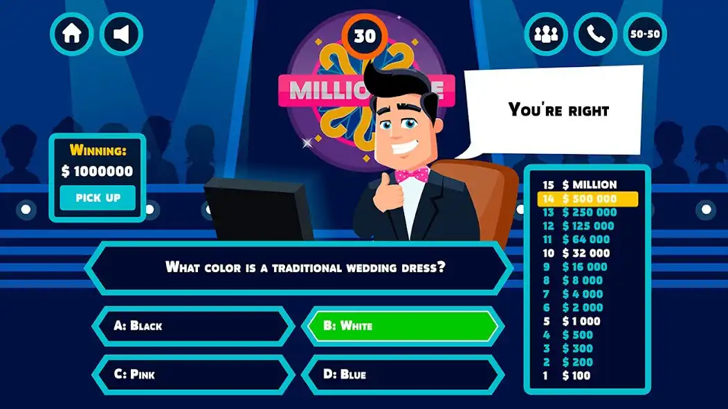 Play Millionaire Trivia Quiz as an online game Millionaire Trivia Quiz with UptoPlay