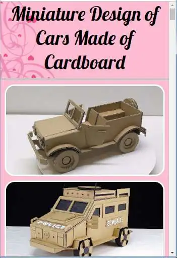 Play Miniature Car Design From Cardboard