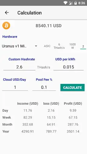 Play Mining Hardware Calculator as an online game Mining Hardware Calculator with UptoPlay