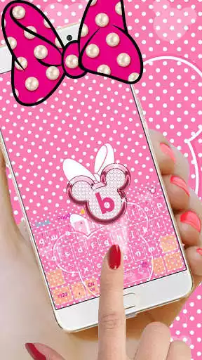Play Minny Cute Pink Bowknot Keyboard Theme