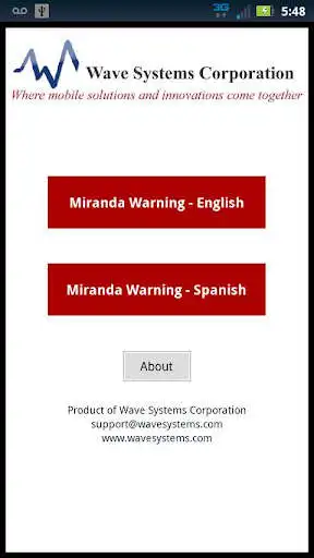 Play APK Miranda Warnings / Rights  and enjoy Miranda Warnings / Rights with UptoPlay com.wavesystems.miranda_warning