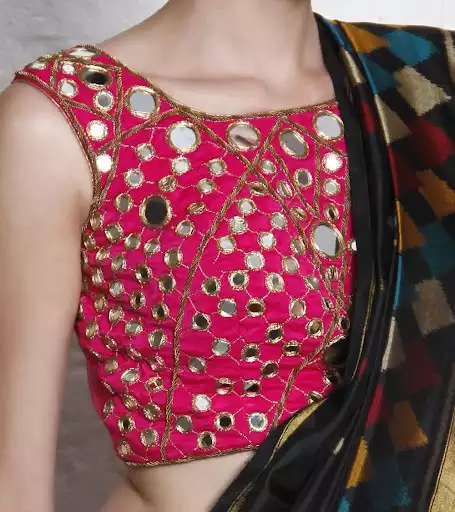 Play Mirror Work Blouse Designs