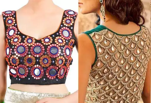 Play Mirror Work Blouse Designs