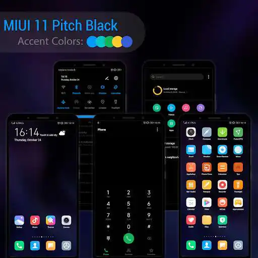 Play MIUI 11 Pitch Black Free - EMUI 9.1/9.0 Theme  and enjoy MIUI 11 Pitch Black Free - EMUI 9.1/9.0 Theme with UptoPlay