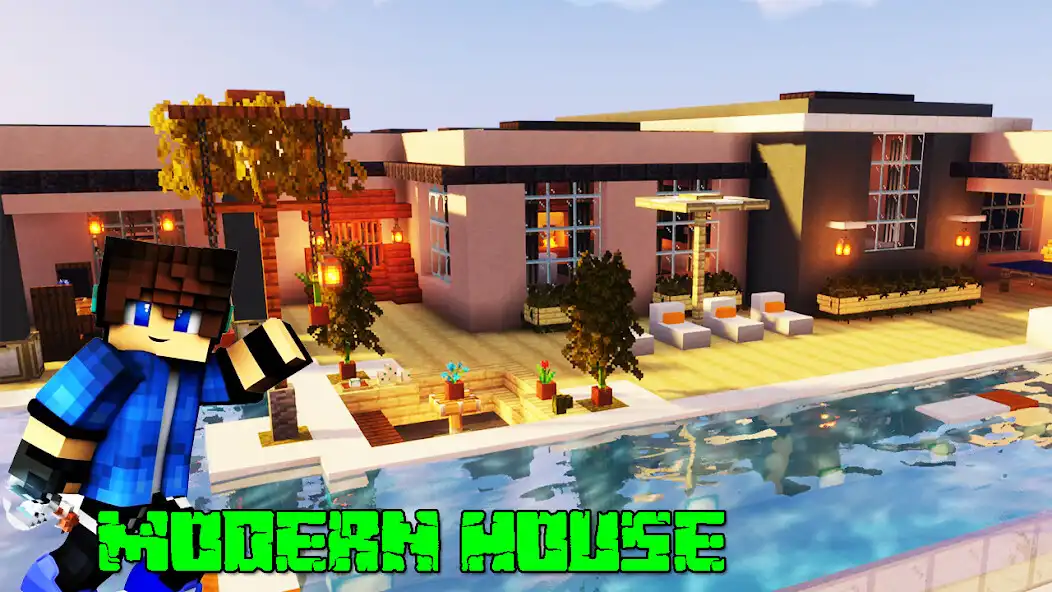 Play MODERN HOUSE FOR MINECRAFT MOD as an online game MODERN HOUSE FOR MINECRAFT MOD with UptoPlay