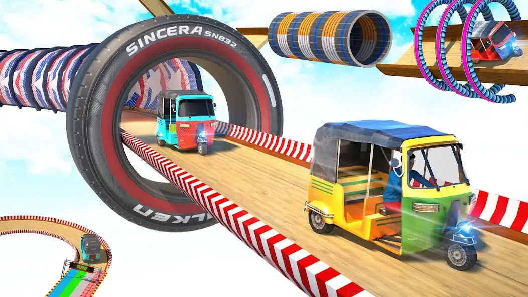 Play Modern Rickshaw Stunt Game as an online game Modern Rickshaw Stunt Game with UptoPlay