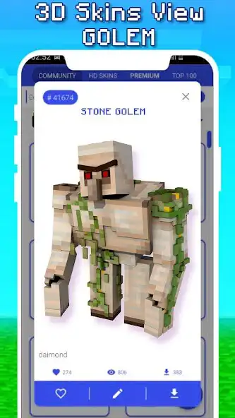 Play Mod Golem for MCPE as an online game Mod Golem for MCPE with UptoPlay