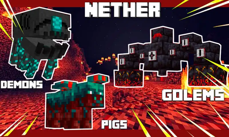 Play Mod Nether for Minecraft PE  and enjoy Mod Nether for Minecraft PE with UptoPlay