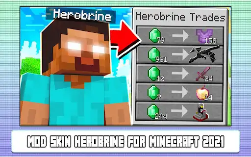 Play Mod Skin Herobrine for Minecraft  and enjoy Mod Skin Herobrine for Minecraft with UptoPlay