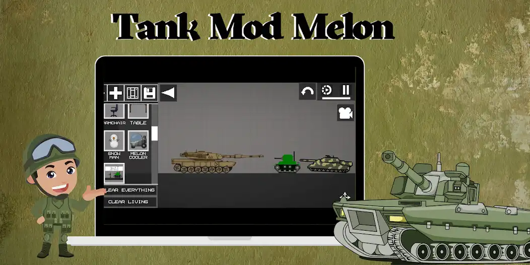Play Mod Tank Melon Playground Skin as an online game Mod Tank Melon Playground Skin with UptoPlay