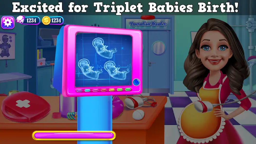 Play Mommy Birth Triplet Babies Learn Daily Professions as an online game Mommy Birth Triplet Babies Learn Daily Professions with UptoPlay