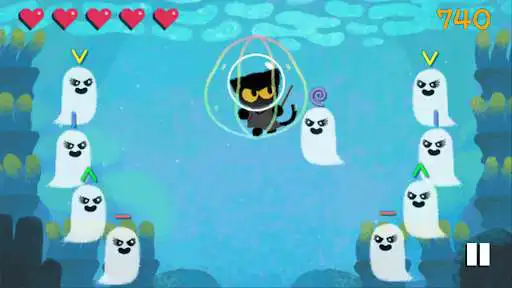 Play Momo Cat Halloween - Sea Magic as an online game Momo Cat Halloween - Sea Magic with UptoPlay