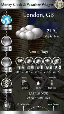 Play Money Clock  Weather Widget