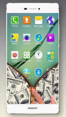 Play Money Dollar Zipper LockScreen Play Money Dollar Zipper LockScreen
