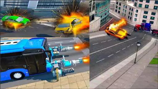 Play Monster Bus Car Transform - Car Fighting games as an online game Monster Bus Car Transform - Car Fighting games with UptoPlay