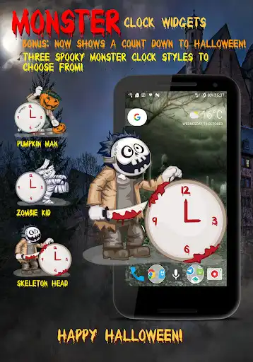 Play Monster Clocks Halloween Widget  and enjoy Monster Clocks Halloween Widget with UptoPlay