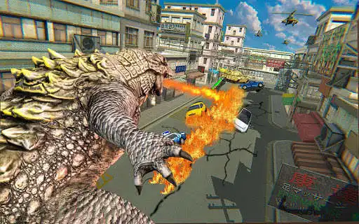 Play Monster Dinosaur Rampage : City Attack as an online game Monster Dinosaur Rampage : City Attack with UptoPlay