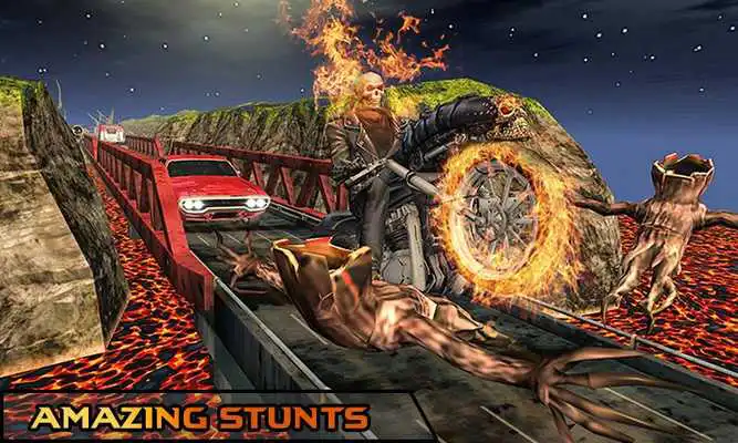 Play Monster Ghost Ride Scary Fire Monster Racing Game