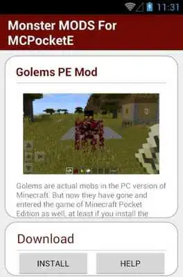 Play Monster MODS For MCPocketE