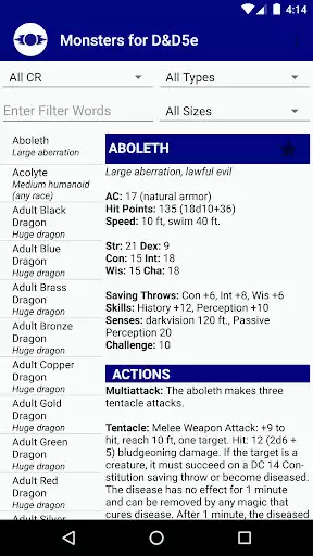 Play Monsters for D&D5e  and enjoy Monsters for D&D5e with UptoPlay