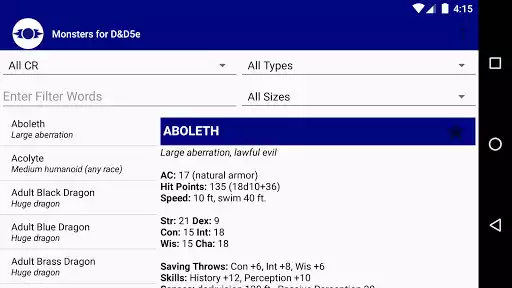 Play Monsters for D&D5e as an online game Monsters for D&D5e with UptoPlay