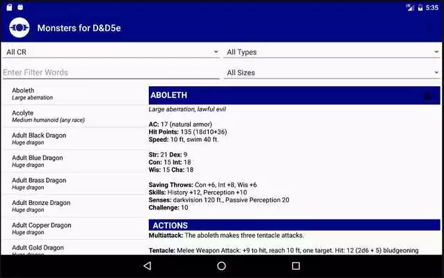 Play Monsters for DD5e