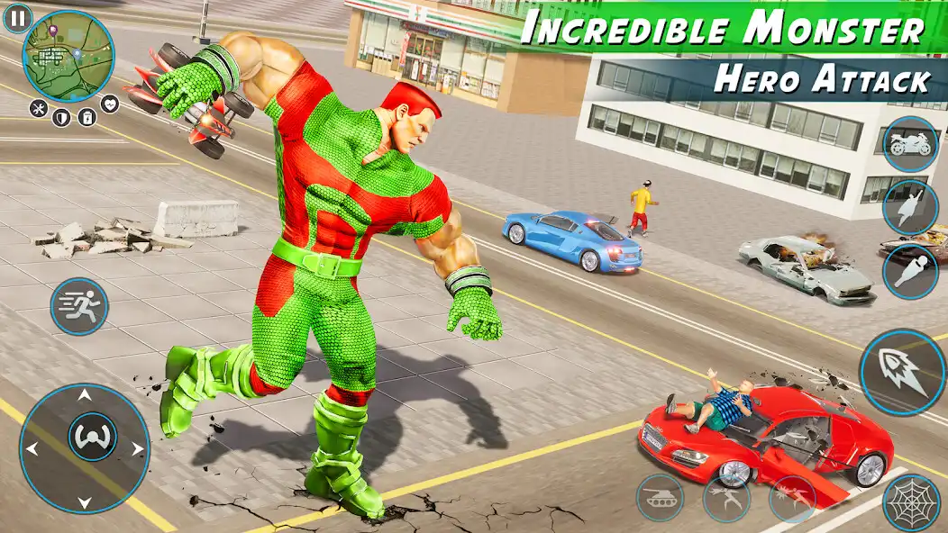Play Monster Superhero - Rope Hero as an online game Monster Superhero - Rope Hero with UptoPlay