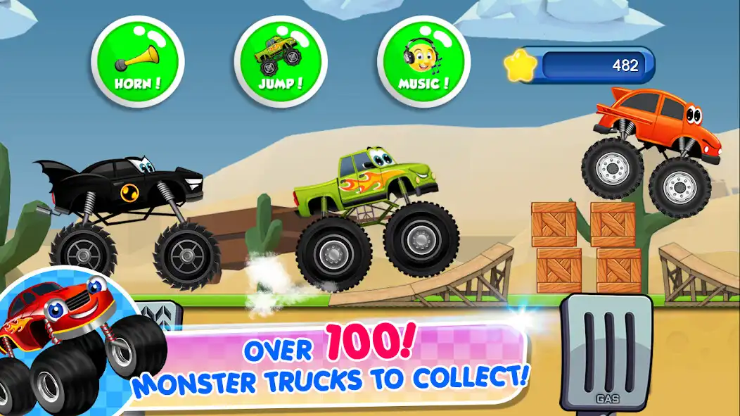Play Monster Trucks Game for Kids 2 as an online game Monster Trucks Game for Kids 2 with UptoPlay
