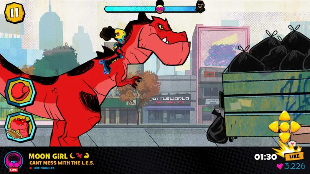 Play Moon Girl  Dinosaur : Surfers as an online game Moon Girl  Dinosaur : Surfers with UptoPlay