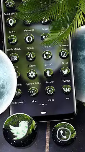 Play Moon Night Theme Launcher as an online game Moon Night Theme Launcher with UptoPlay