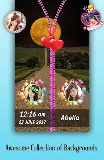 Play Moon Zipper Lock Screen