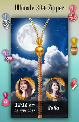 Play Moon Zipper Lock Screen