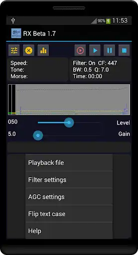 Play Morse Code Reader  Recorder - G0HYN RX Morse