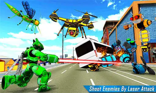 Play Mosquito Robot Game:Real Robot Car Simulator 2020 as an online game Mosquito Robot Game:Real Robot Car Simulator 2020 with UptoPlay